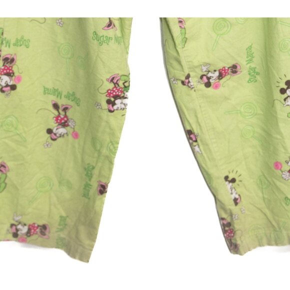 Disney Size M(8/10) "Sugar Mama" Minnie Mouse Pajama Pants Size L Green - Picture 4 of 8